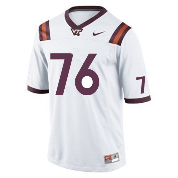 Men #76 Brock Hoffman Virginia Tech Hokies College Football Jerseys Sale-White